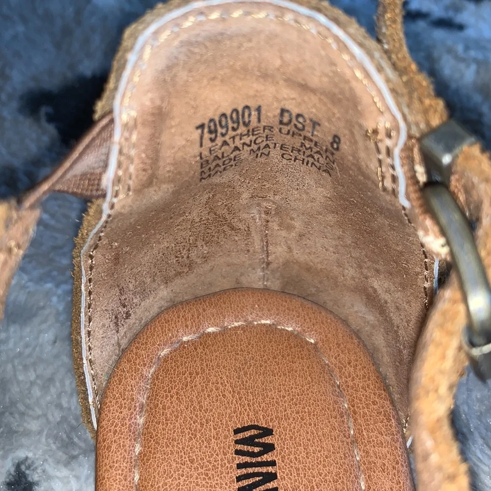 Minnetonka Merriam Suede Leather Fringe Wedge Sandals — 8